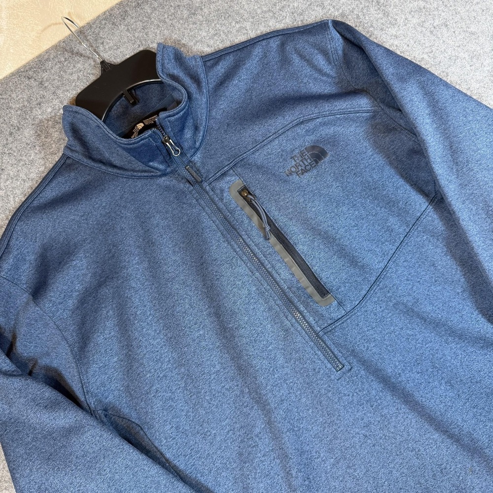 The North Face Pullover Mens XL Blue 1/4 Zip Fleece Hiking Long Sleeve Stretch